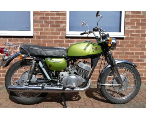 1969 Suzuki T250 Hustler, 250 cc. Registration number HUM 201G. Frame number T250 13418. Engine number T250 13414. Using the 