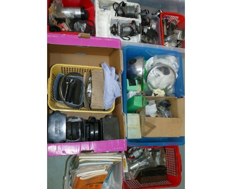 Two Lucas K2F magnetos, various electrical items and other components.