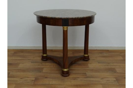 Super ronde tafel met marmeren blad Franse mahonie empire tafel met rond WG-38