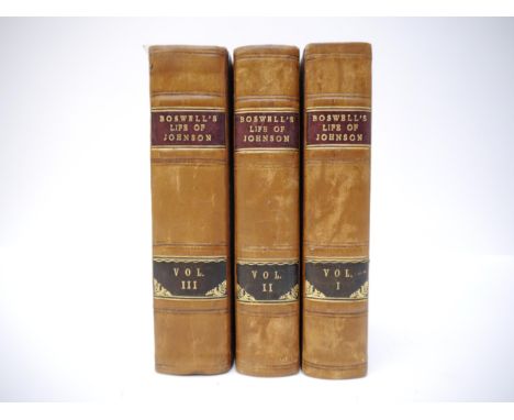 James Boswell: 'The Life of Samuel Johnson, LL.D.', London, Charles Dilly, 1793, second edition (first 8vo edition), 3 volume