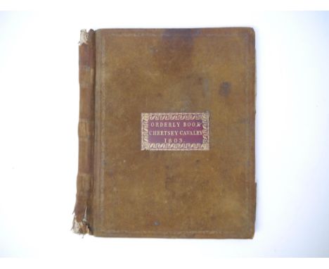 (Army, Cavalry, Surrey), an 1803 volume with manuscript title to inside front cover "Regulations &amp; Orders for the Troop o