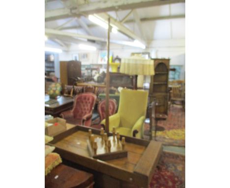 An early 20th century wooden bar billiards and cribbage game 