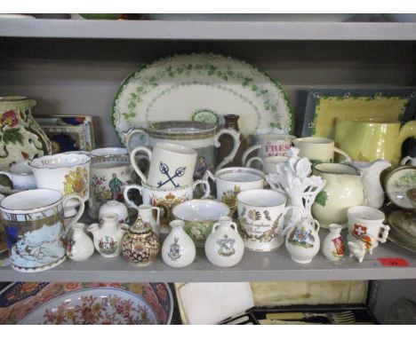 A collection of jugs and loving cups to include Victorian and commemorative examples, an Emma Bridgwater Toast and Marmalade 