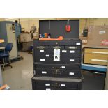 (1) Rolling toolbox with contents, 6 drawer top, 2 drawer middle, roller cabinet chest 3 drawer with