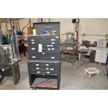 (1) Rolling toolbox with contents, 6 drawer top (2) drawer middle, roller cabinet chest 3 drawer