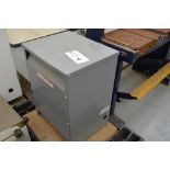 Grey Transformer 30 KVA 3 PhaseSquare D Company, 480V 36 Amp 208 V 83 Amp mounted on wood