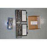 (2) SPE + metric 40 piece forged steel socket sets, (1) misc socket set