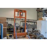 Central Hydraulics 20 Ton shop press, small steel table
