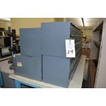 8 Metal cabinets with punch tooling and accessories, all contents included