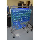 Grey rolling rack with blue bins, giant assortment Stainless Steel Allen Wrench Drive Cap Screws and