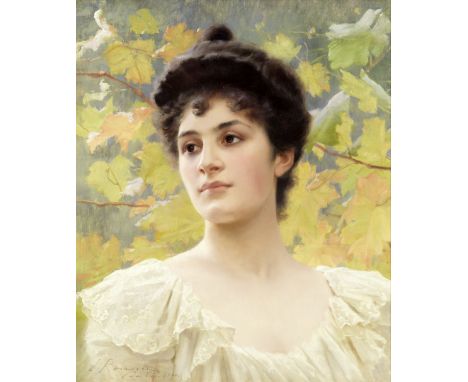 Jeanne Rongier (French, late 19th/early 20th century)Portrait of a young lady  signed, dated and indistinctly inscribed 'J.Ro