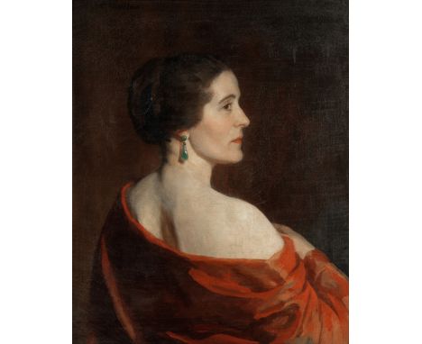Thomas Martine Ronaldson (British, 1881-1942)Portrait of a lady, thought to be Dorothy Vane signed 'T M Ronaldson' (upper lef