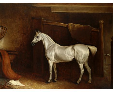 John Ferneley Senior (Thrussington 1782-1860 Melton Mowbray)Portrait of a grey in a stable interiorsigned, inscribed and indi