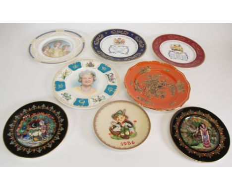 FOUR MODERN CHINA ROYAL COMMEMORATIVE LARGE COLLECTORS PLATES, COMPRISING; two by Aynsley, 1990 and 1953-1993 and two by Roya
