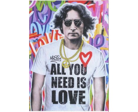 
	
		Mr Sly
		All You Need Is Love, 2020
		Vinyl print on paper
		Signed verso
		15 x 10cm (5¾ x 3¾ in.)
		Mr Sly is a Britis