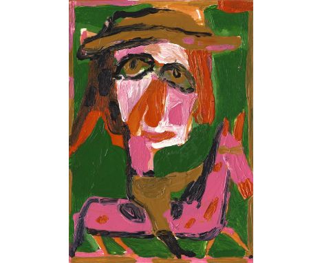 Chris Gilvan-Cartwright True Love Cowboy, 2020 Acrylic on paper Signed verso 15 x 10cm (5¾ x 3¾ in.)
For me painting operates