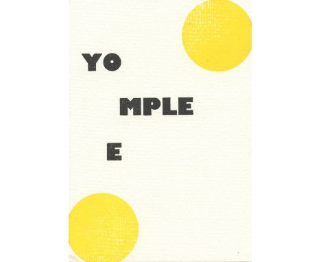 
	
		Stephen Kenny
		You Complete Me, 2020
		Letterpress on paper
		Signed verso
		15 x 10cm (5¾ x 3¾ in.)
		
		My paintings 