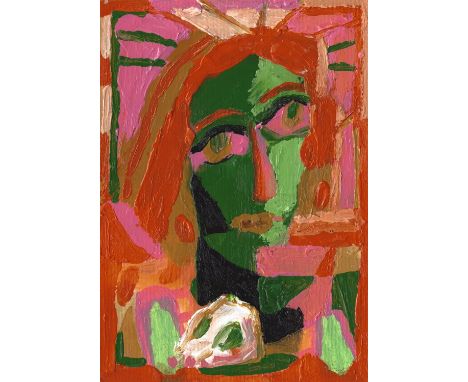 Chris Gilvan-Cartwright Christina Miracle, 2020 Acrylic on paper Signed verso 15 x 10cm (5¾ x 3¾ in.)
For me painting operate