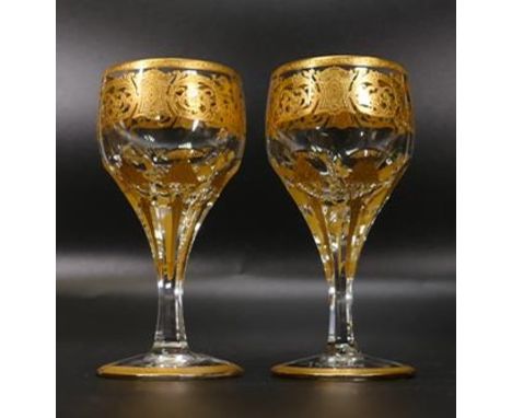 Two De Lamerie Fine Bone China heavily gilded Vodka / Baby Guinness Glasses  , specially made high end quality item, Made in 
