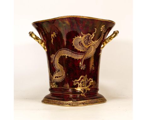 Large Handled Carltonware Centrepiece Vase With Dragon Decoration, height 21cm 