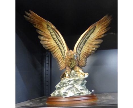 Italian Ceramic Figure of an Eagle. Overall Height 33cm 