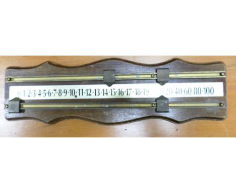 A Vintage Snooker Score Board. Length: 42cm 