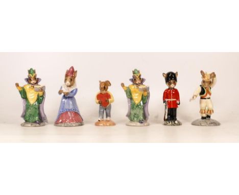 Royal Doulton Bunnykins figures to include Guardsman Db127, Morris Dancer Db204, Mystic Db197, Sweetheart Db130, Sundial Db21