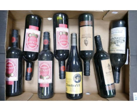 A collection of vintage wines to include 2016 Hardys Stamp Shiraz Cabernet, Wollemi Cab Shiraz, Chateau Fontenille Cahors etc