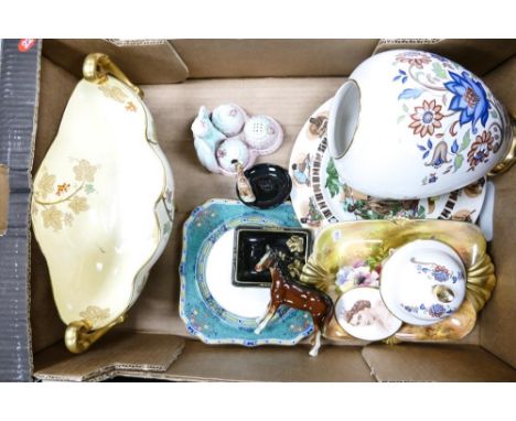 A mixed Collection of items to include large jewelled Carltonware centrepiece bowl (a/f), similar novelty condiment set large