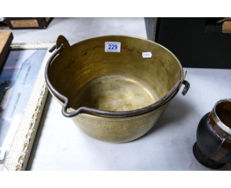 Vintage Brass Jam Pan, diameter 25cm 