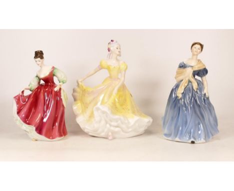 Eight Doulton Figures Melanie, Ninette x2, Fair Lady, Fair Lady Red, Clarissa, &amp; First Waltz(8) 