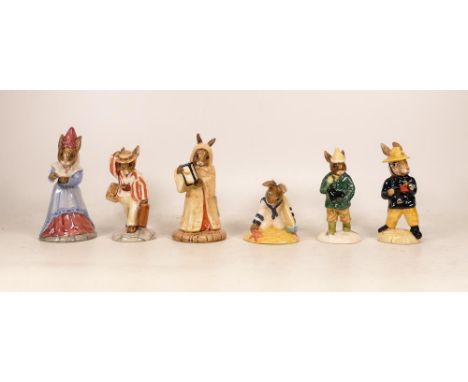 Royal Doulton Bunnykins figures to include Sailor Db166, Sundial Db213, Father Db154, Sands of Time Db229, Fireman Db75 &amp;