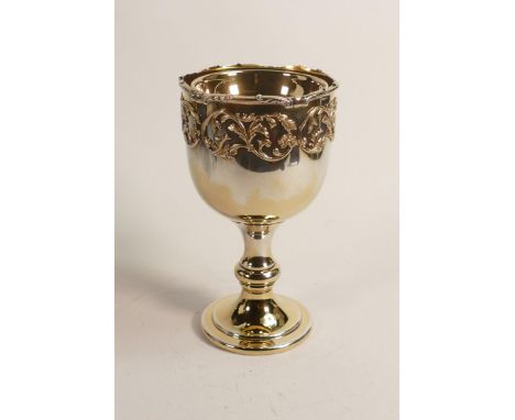 De Lamerie Fine Large Silverware plated Large Incense Burner Goblet with Gilt Floral decoration in Presentation bag  , specia