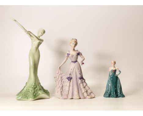 Coalport Lady Figures Music &amp; Dance Adagio, matt Age of Elegance First Waltz &amp; Cinderella's Ball(3) 
