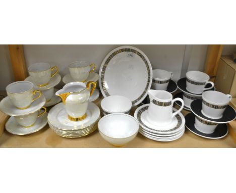 A Royal Tuscan Cascade pattern six setting tea service;  another continental (2)