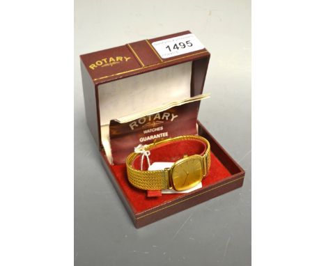 A Rotary wristwatch, baton indicators, integral bracelet strap, boxed