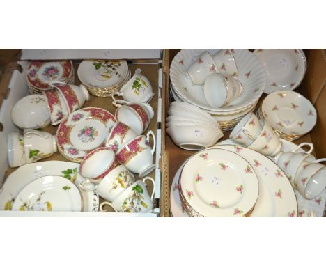 Teaware - a Coalport Montrose Pink tea service for six;  an Adderley tea service for six;  a comprehensive English bone china