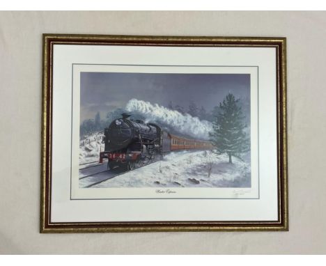 'Winter Express' print by Brian Baigent a well-respected Australian postwar and contemporary painter born in 1929. 73cm x 92c