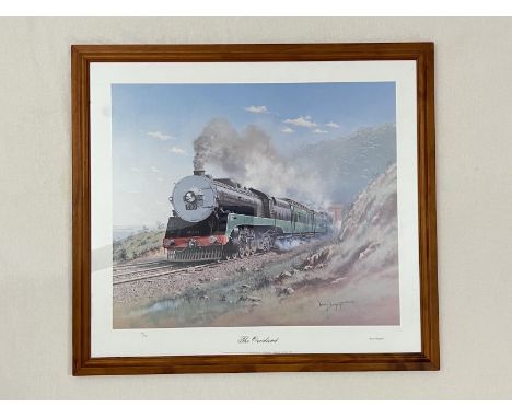 'The Overland' print by Brian Baigent a well-respected Australian postwar and contemporary painter born in 1929. 60cm x 66cm.