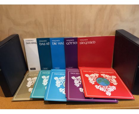 A complete 1960s Decca vinyl record two-box set of Wagner's Ring Cycle (Der Ring des Nibelungen) by the Vienna Philharmonic O