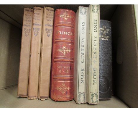 Ten assorted volumes, including Baedeker's Rhine, 1886, 30 maps and 22 plans; 19th Century bound volume of Punch, vols 9-12; 