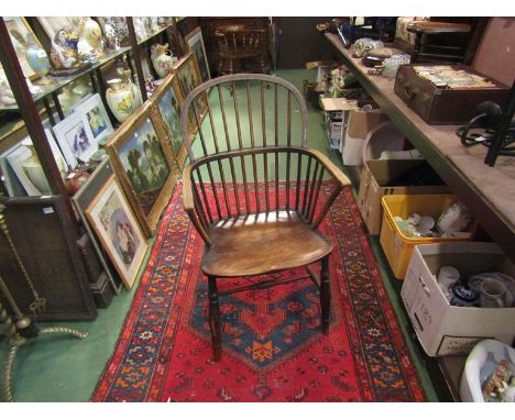 A 19th Century hoop/stick back Windsor elbow chair 