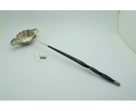 A Highly Decorative Hallmarked Silver Ladle, Marston &amp; Bayliss, Birmingham 1901, the elongated shaped bowl with two spout