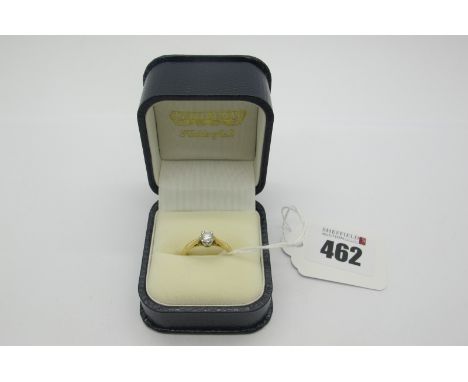 A Modern 18ct Gold Single Stone Diamond Ring, the brilliant cut stone claw set, (finger size M). 