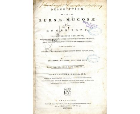 Medicine: Monro (Alexander) A Description of all the Bursae Mucosae of the Human Body, Folio Edin 1788. First Edn. 10 lg. fol