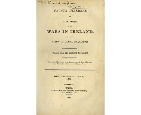Stafford (Thos.) Pacata Hibernia, 2 vols. roy 8vo D. (Hibernia Press) 1810. Two engd. ports. & 15 fold. maps only, disbound. 