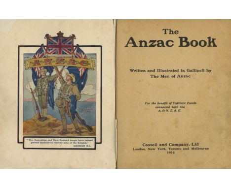 World War I - The Anzac Book, Written and Illustrated in Gallipoli by The Man of Anzac. Lg. 4to L. 1916. First Edn. 12 cold. 