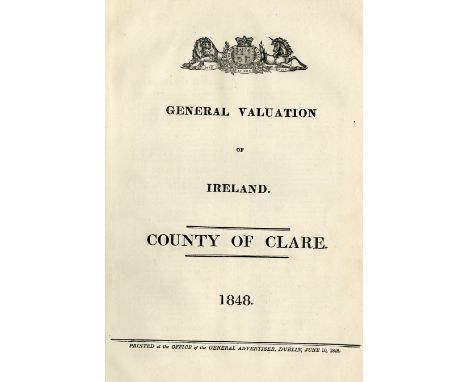 Co. Clare: Griffith (R.) Gen. Valuation of Rateable Property - Unions of Corrofin, Ballyvaghan, & Killadysert, 3 vols. folio 