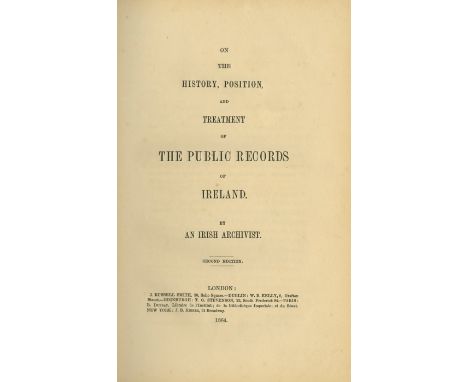 Gilbert (J.T.) Historic and Municipal Documents of Ireland, roy 8vo L. 1870, First, recent mor. backed; also On the History P