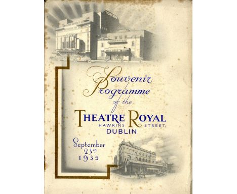 Second Coming of The Theatre Royal DublinEphemera: Theatre Royal, Dublin. Souvenir Programme of the Gala Opening of the Theat